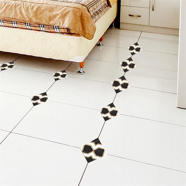 Follure Home Decor 10 Pcs/Set Ceramic Tile Stickers Self Adhesive Tiles Art Diagonal 3D Floor Stick