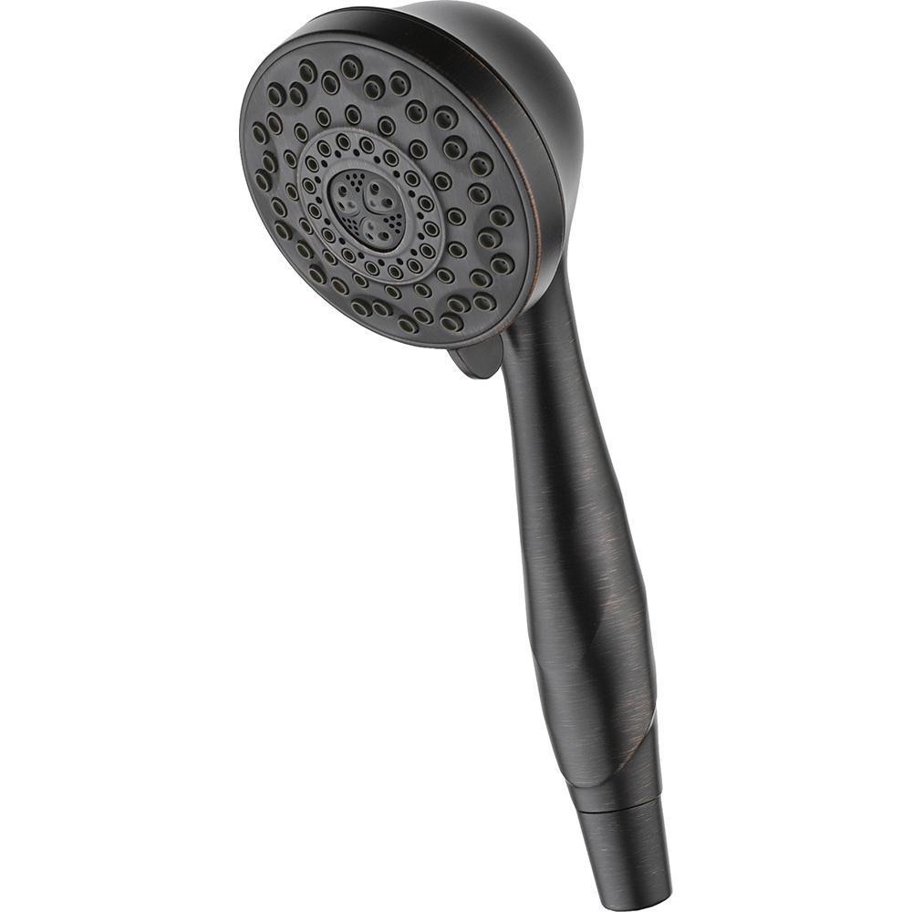 7-Spray 3.8 in. Single Wall Mount Handheld Shower Head in Polished Brass - Super Arbor
