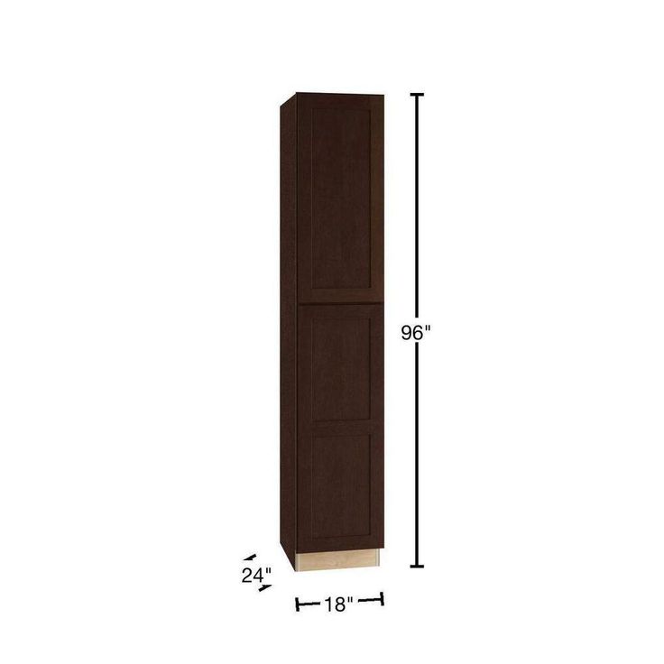 Home Decorators Collection Newport 18 in. W x 24 in. D x 96 in. H Assembled Plywood Pantry Kitchen Cabinet in Manganite with 4ROT Soft Close LH