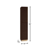 Home Decorators Collection Newport 18 in. W x 24 in. D x 96 in. H Assembled Plywood Pantry Kitchen Cabinet in Manganite with 4ROT Soft Close LH