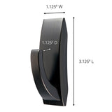 Modern Reflections Medium Oil Rubbed Bronze Metal Hook (1-Hook) (2-Adhesive Strips) - Super Arbor