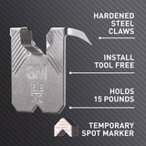 3M Claw Silver Drywall Picture Hanger, 15 lb Capacity, 5 Pack