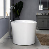 Diana 67 in. Acrylic Freestanding Double Ended Air Bath Bathtub with Drain and Overflow Included in White
