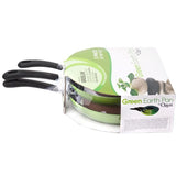 Green Earth 3-Piece Aluminum Ceramic Nonstick Frying Pan Set in Green