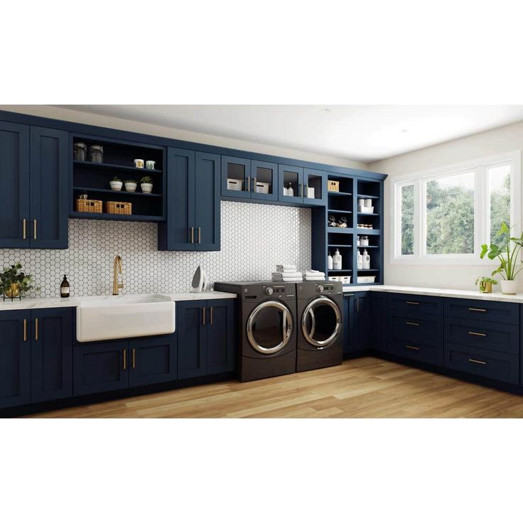 Home Decorators Collection Newport 24 in. W x 24 in. D x 15 in. H Assembled Plywood Wall Bridge Kitchen Cabinet in Mythic Blue with Soft Close