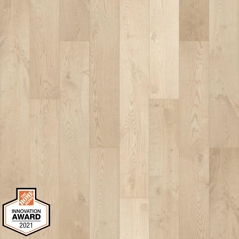 Defense+ 6.14 in. W Vintage Linen Hickory Antimicrobial Waterproof Laminate Wood Flooring (451.36 sq. ft./pallet) - Super Arbor