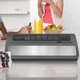 White with Reusable Vacuum Food Bags Automatic Food Vacuum Sealer Electric Air Sealing Preserver System