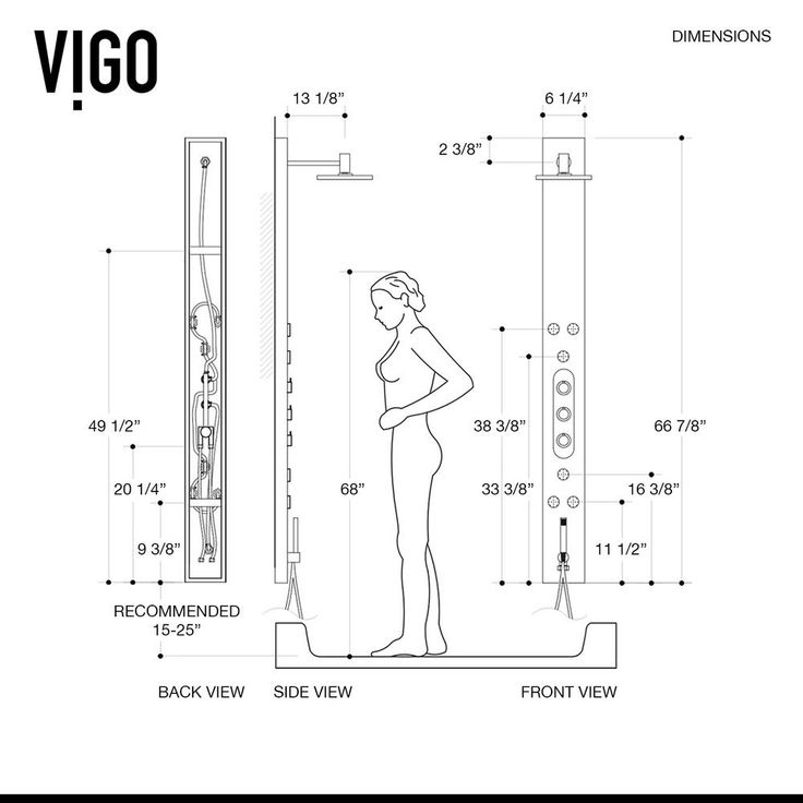 Dilana 66.875 in. 6-Jet High Pressure Shower Panel System with Adjustable Handheld Dual Shower in Stainless Steel