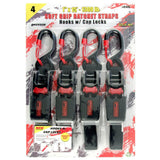 15 ft. x 1 in. Soft Grip Ratchet Strap with Cap Lock (4-Pack) - Super Arbor