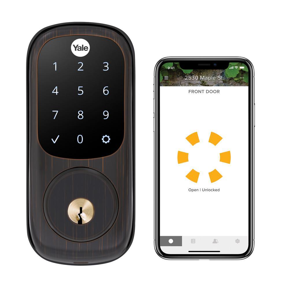 Assure Lock Satin Nickel Wi-Fi and Bluetooth Touchscreen Single Cylinder Deadbolt - Super Arbor
