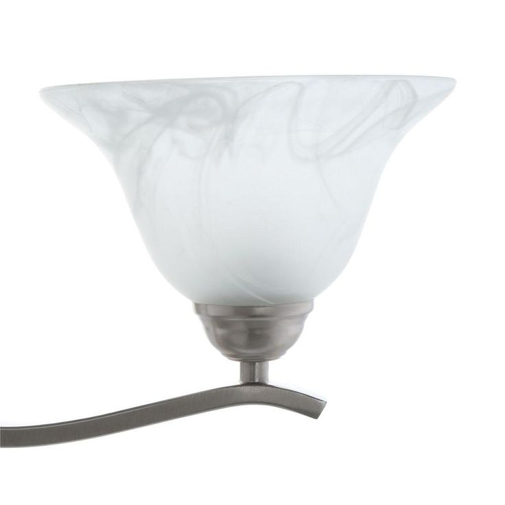 Andenne 3-Light Brushed Nickel Vanity Light with Bell Shaped Marbleized Glass Shades