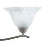 Andenne 3-Light Brushed Nickel Vanity Light with Bell Shaped Marbleized Glass Shades