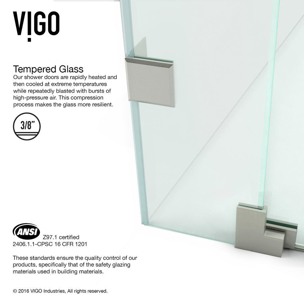 Pirouette 36 to 42 in. x 72 in. Frameless Pivot Shower Door in Brushed Nickel with Clear Glass and Handle - Super Arbor