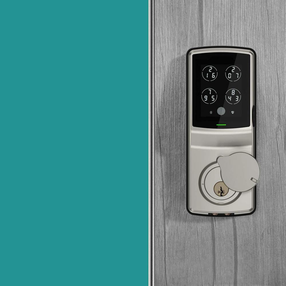 Secure PRO Satin Nickel Smart Lock Deadbolt with 3D Fingerprint and WiFi (Works with Alexa and Google Home) - Super Arbor