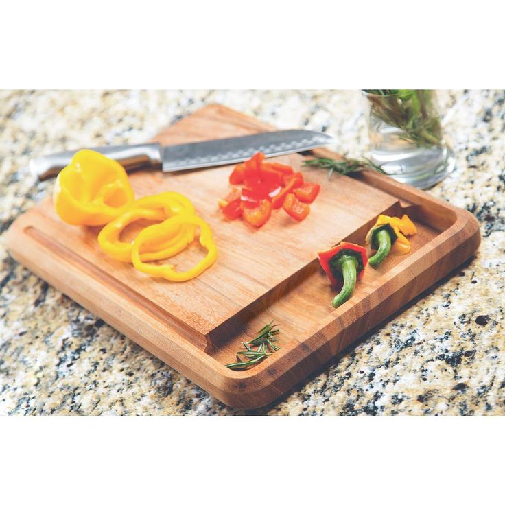 10.5 in. x 15 in. x 1.25 in. Rectangle Acacia Wood Edge Grain Cutting Board