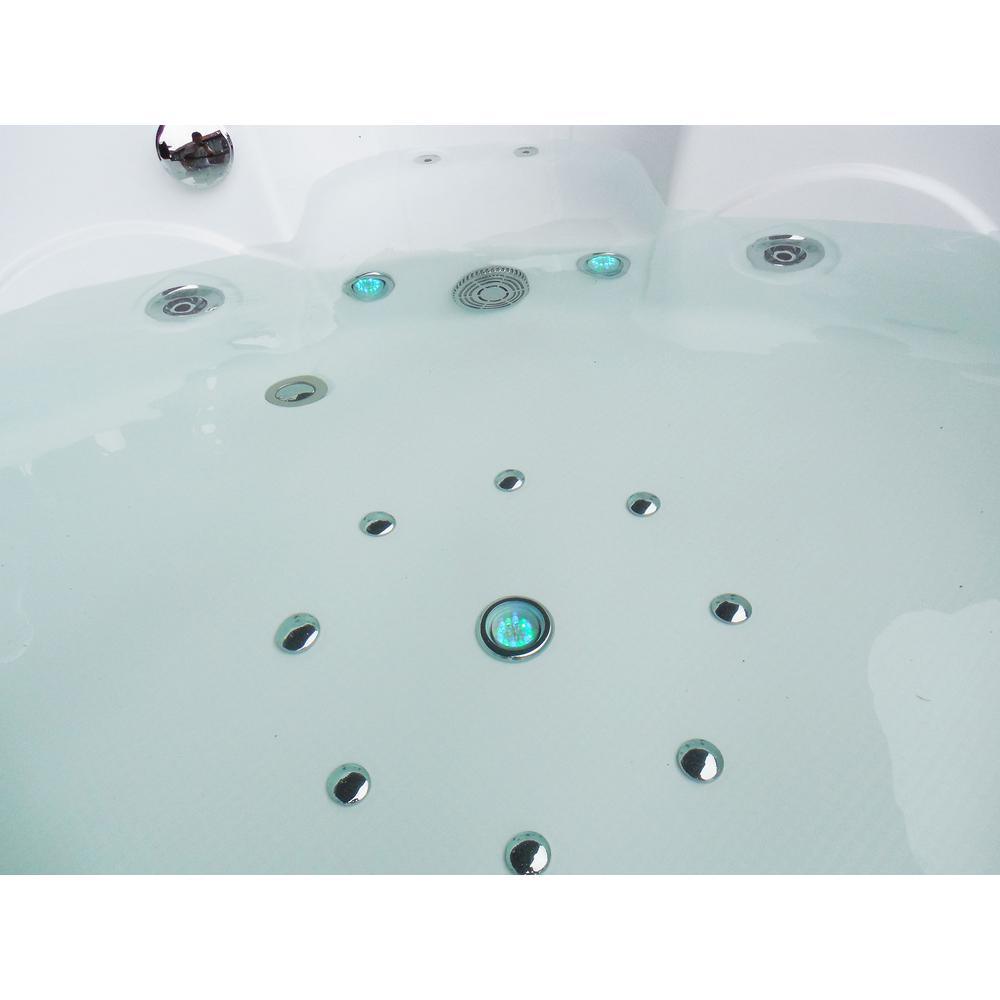 Sant'Angels 59 in. Acrylic Center Drain Corner Alcove Whirlpool Bathtub in White - Super Arbor
