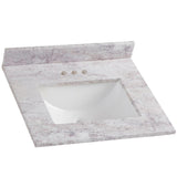 37 in. W x 22 in. D Stone Effects Vanity Top in Cold Fusion with White Sink - Super Arbor