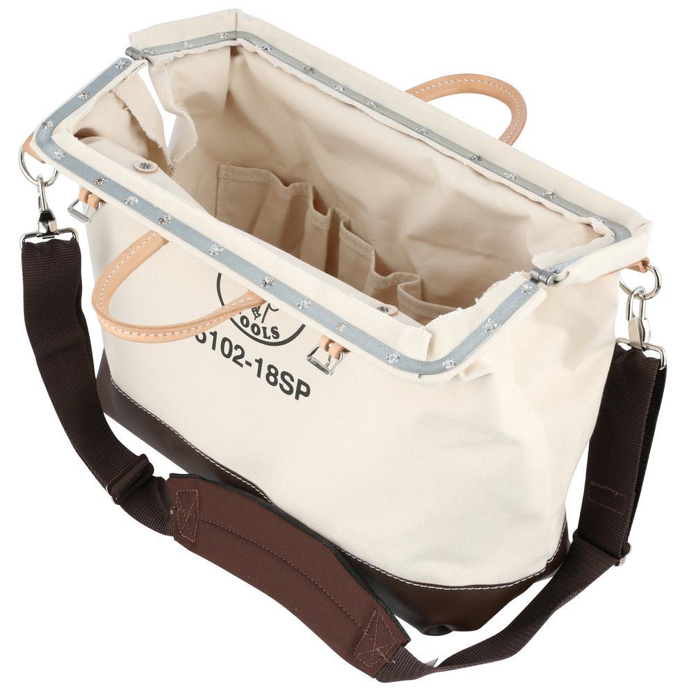 Deluxe Tool Bag, Canvas, 13 Pockets, 18-Inch - Super Arbor
