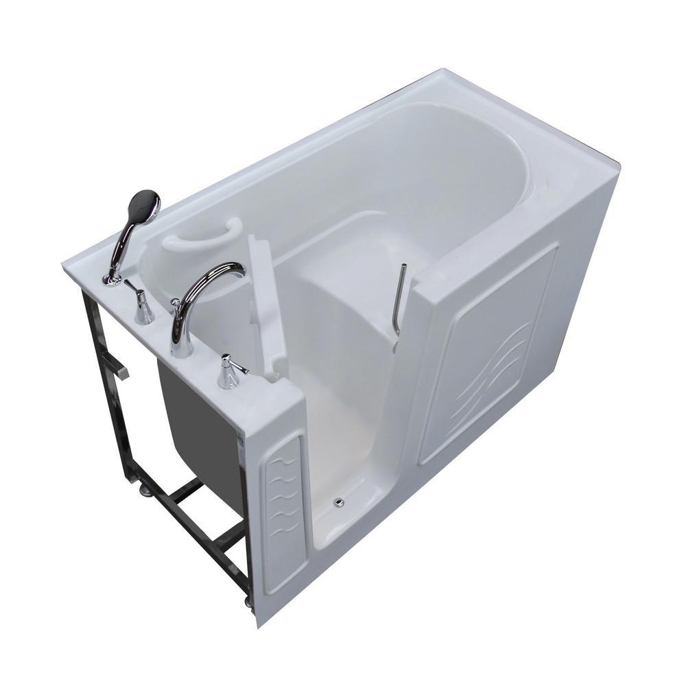 60 in. Walk-In Non-Whirlpool Bathtub in White with 1.28 GPF Single Flush Toilet - Super Arbor