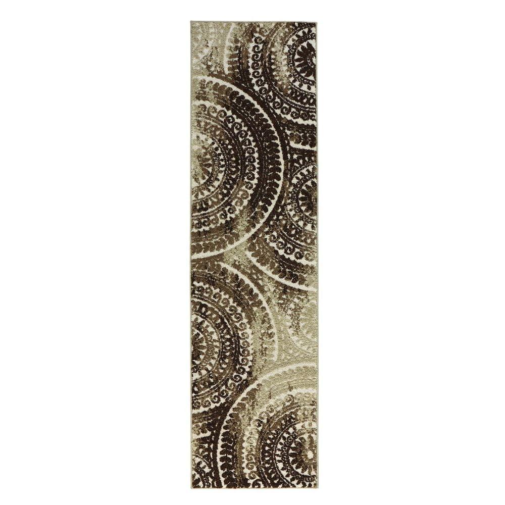 Spiral Medallion Cool Gray Tones 8 ft. x 10 ft. Area Rug - Super Arbor