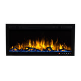 Slimline 36 in. Wall Mount and Recessed Electric Fireplace in Black - Super Arbor