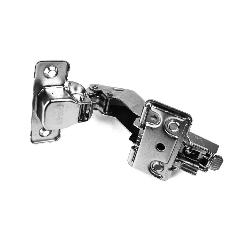 45-Degree 35 mm Full Overlay Soft Close Frameless Cabinet Hinges with Installation Screws (1-Pair) - Super Arbor