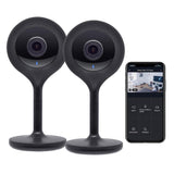 LOOK 1080p HD Smart Wi-Fi Security Camera System with Night Vision Motion Detection 2-Way Audio No Hub Required (2-Pack) - Super Arbor