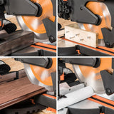 15 Amp 10 in. Sliding Compound Miter Saw with Laser Guide, Dust Bag, 10 ft. Rubber Power Cord, Multi-Material 28-T Blade - Super Arbor