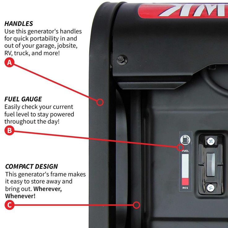 Tomahawk Power 4000-Watt Gas Powered Recoil Start Portable Generator with 7 HP Engine