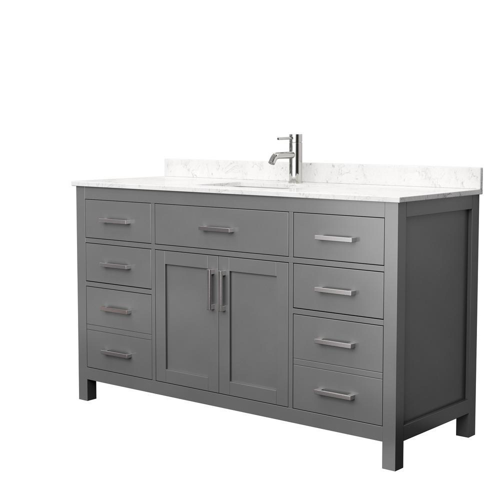 Beckett 42 in. W x 22 in. D Single Vanity in White with Cultured Marble Vanity Top in White with White Basin - Super Arbor