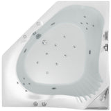 59 in. Acrylic Center Drain Corner Alcove Whirlpool Bathtub in White - Super Arbor