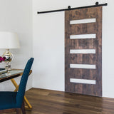 5 ft./60 in. Top Mount Sliding Barn Door Hardware Track Kit for Single Door with Non-Routed Floor Guide Frosted Black - Super Arbor