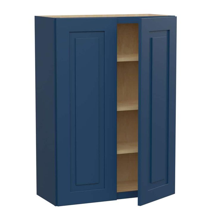 Home Decorators Collection Grayson 36 in. W x 12 in. D x 42 in. H Assembled Plywood Wall Kitchen Cabinet in Mythic Blue with Soft Close