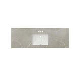 61 in. W x 22 in. Vanity Top in Soapstone Mist with Single White Sink and 4 in. Faucet Spread - Super Arbor