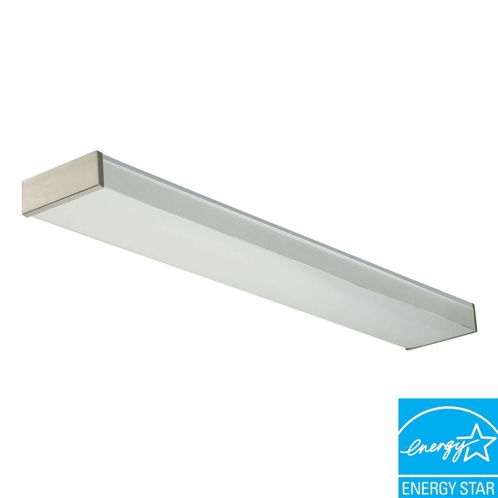 4 ft. 2-Light Fluorescent Brushed Nickel Decorative Wrap Fixture Strip - Super Arbor