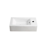 Elanti Wall-Mounted Left-Facing Rectangle Bathroom Sink in White