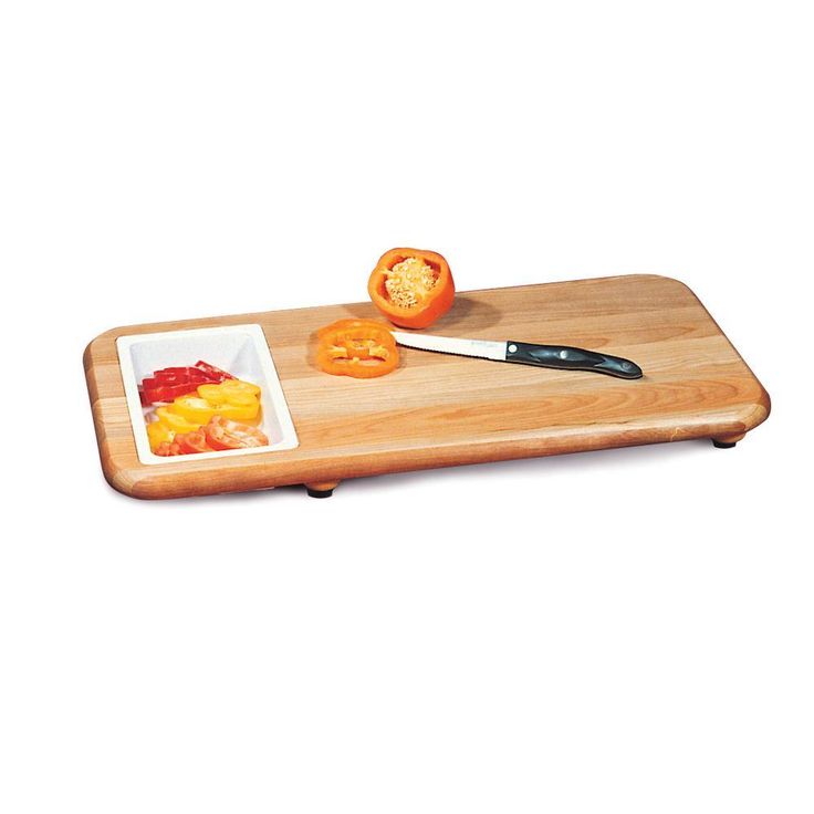 Hardwood Cutting Board with Cut 'n' Catch Removable Tray