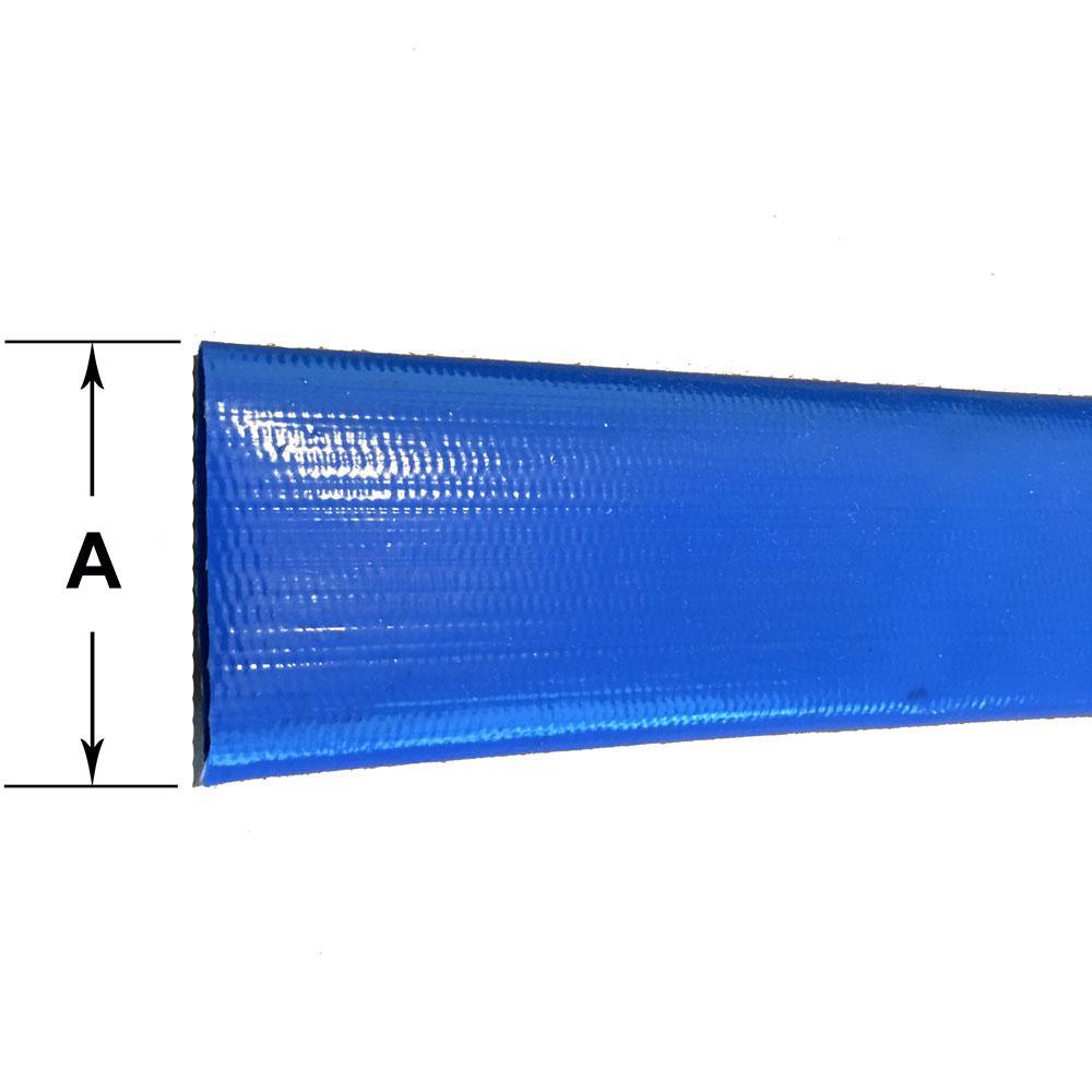 6 in. Dia x 100 ft. Blue 4 Bar Heavy-Duty Reinforced PVC Lay Flat Discharge and Backwash Hose - Super Arbor