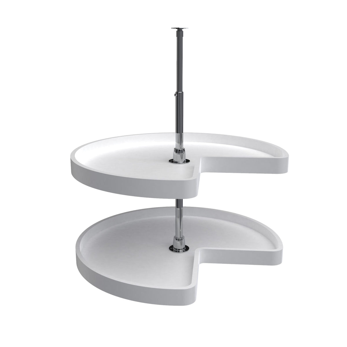 Rev-A-Shelf 32 in Almond Polymer Kidney Lazy Susan Set