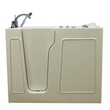 Rampart 3.9 ft. Walk-in Whirlpool and Air Bathtub with 6 in. Tile Easy Up Adhesive Wall Surround in Biscuit - Super Arbor
