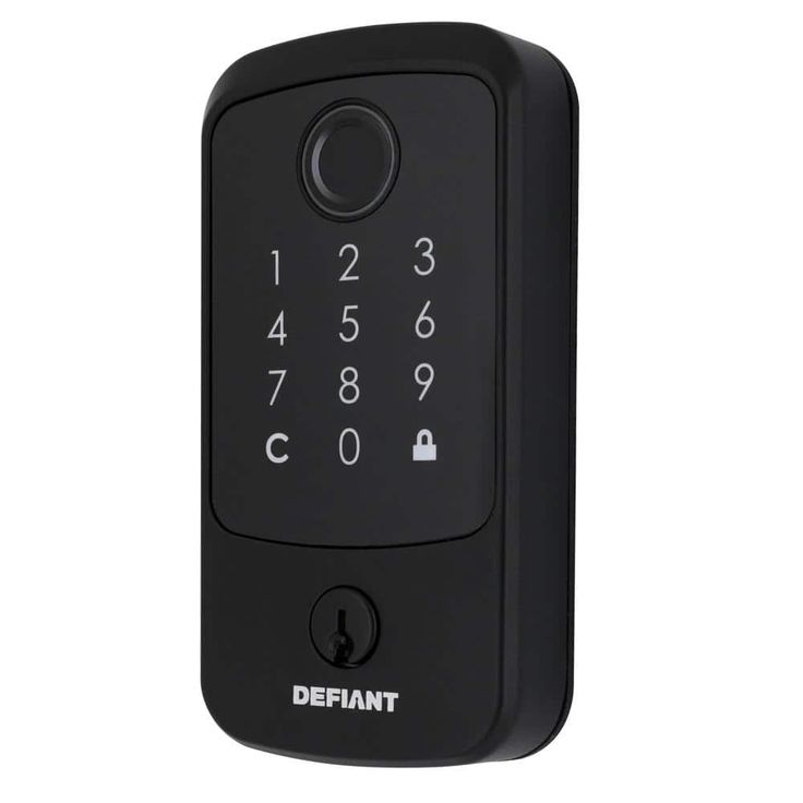 Defiant Hubspace Matte Black Square Biometric Fingerprint Electronic Touchpad Deadbolt