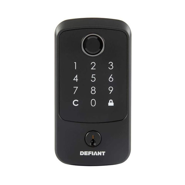 Defiant Hubspace Matte Black Square Biometric Fingerprint Electronic Touchpad Deadbolt