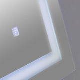 43.3 in. W x 27.6 in. H Frameless Rectangular LED Light Bathroom Vanity Mirror in Mirror