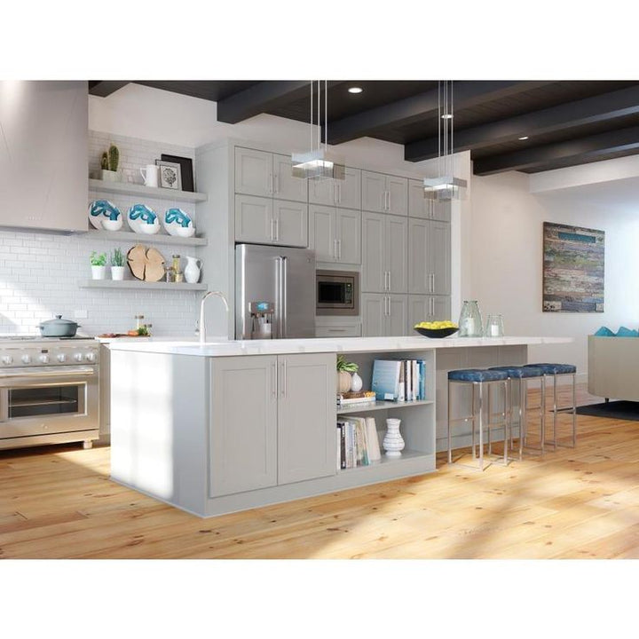 allen + roth Stonewall 15-in W x 34.5-in H x 24-in D Stone Maple Door and Drawer Base Semi-Custom Cabinet