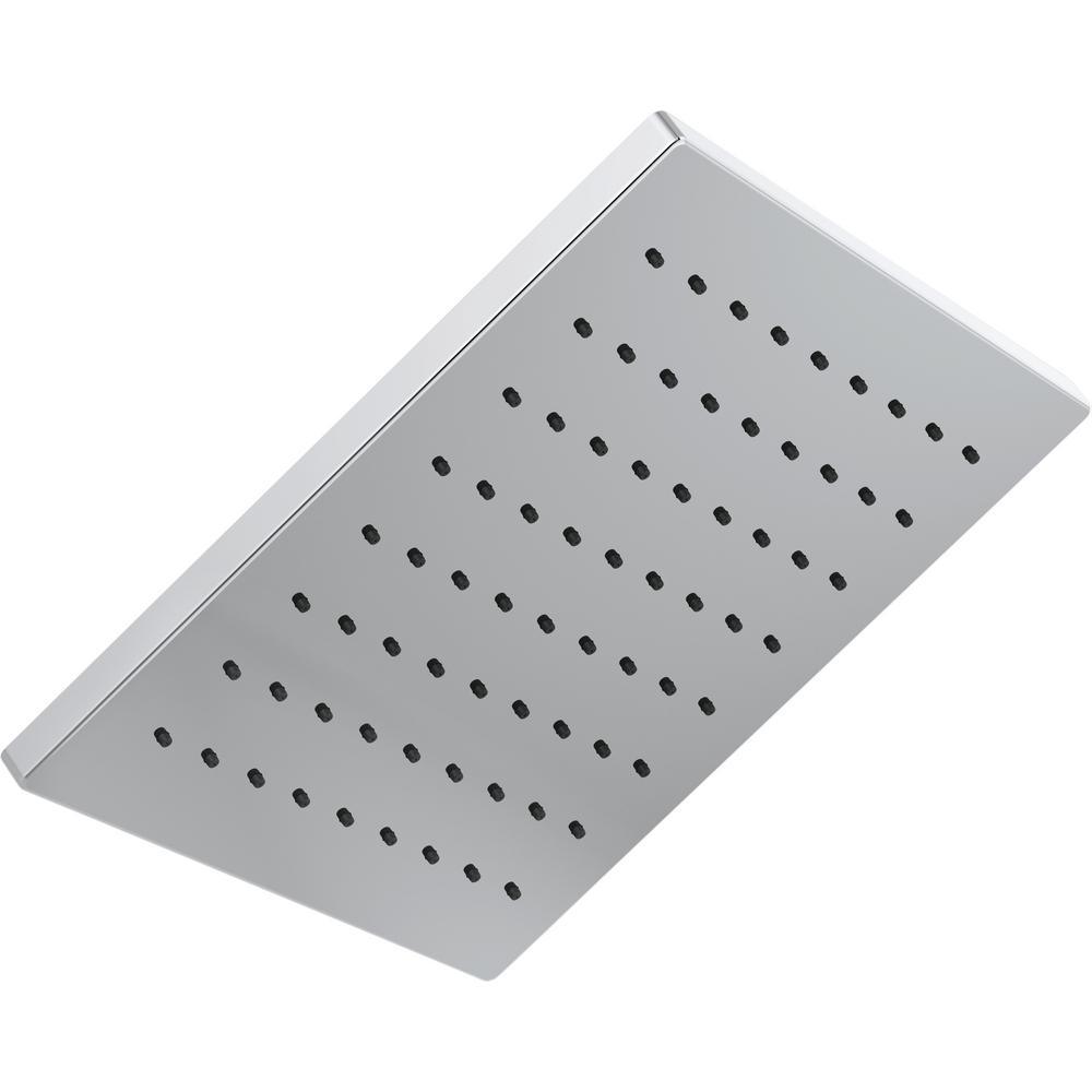 1-Spray 11.8 in. Single Wall Mount Square Fixed Rain Shower Head in Matte Black - Super Arbor