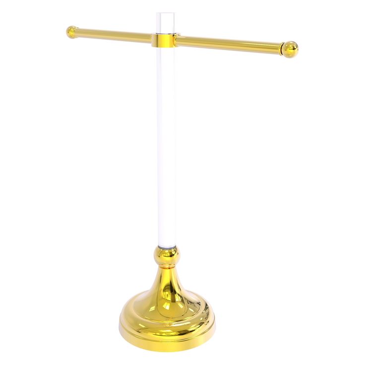 Allied Brass Pacific Grove Collection Free Standing Guest Towel Stand in Polished Brass