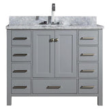 Cambridge 55 in. Bath Vanity in White with Marble Vanity Top in Carrara White with White Basin - Super Arbor