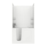Rampart 3.9 ft. Walk-in Whirlpool and Air Bathtub with 4 in. Tile Easy Up Adhesive Wall Surround in White - Super Arbor