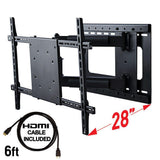 Full Motion TV Wall Mount with Included HDMI Cable, Fits 37 in. - 70 in. TV and VESA Compatible 600 mm x 400 mm - Super Arbor