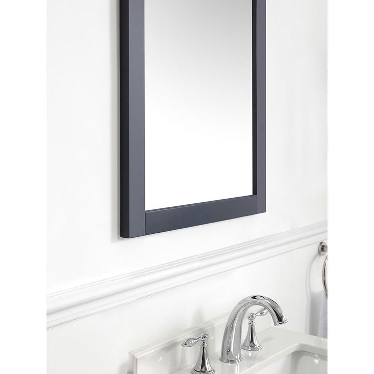 30.00 in. W x 22.00 in. H Framed Rectangular  Bathroom Vanity Mirror in Midnight Blue